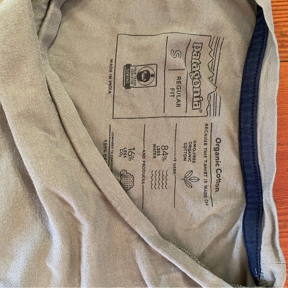 3/$20!! PATAGONIA P-6 MISSION ORGANIC T-SHIRT WOMEN'S - GREY/GREEN - Picture 4 of 5